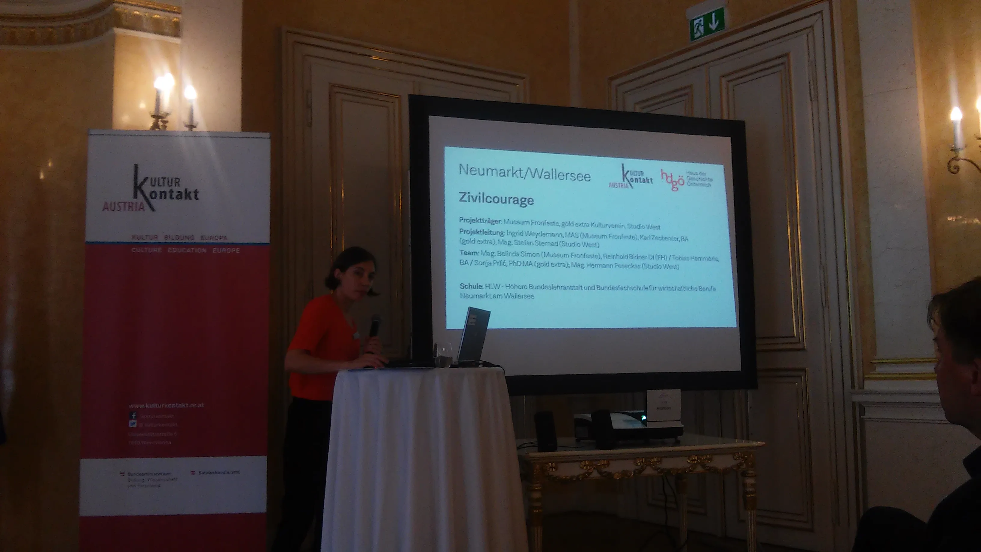 Zivilcourage Praesentation im Bundesministerium